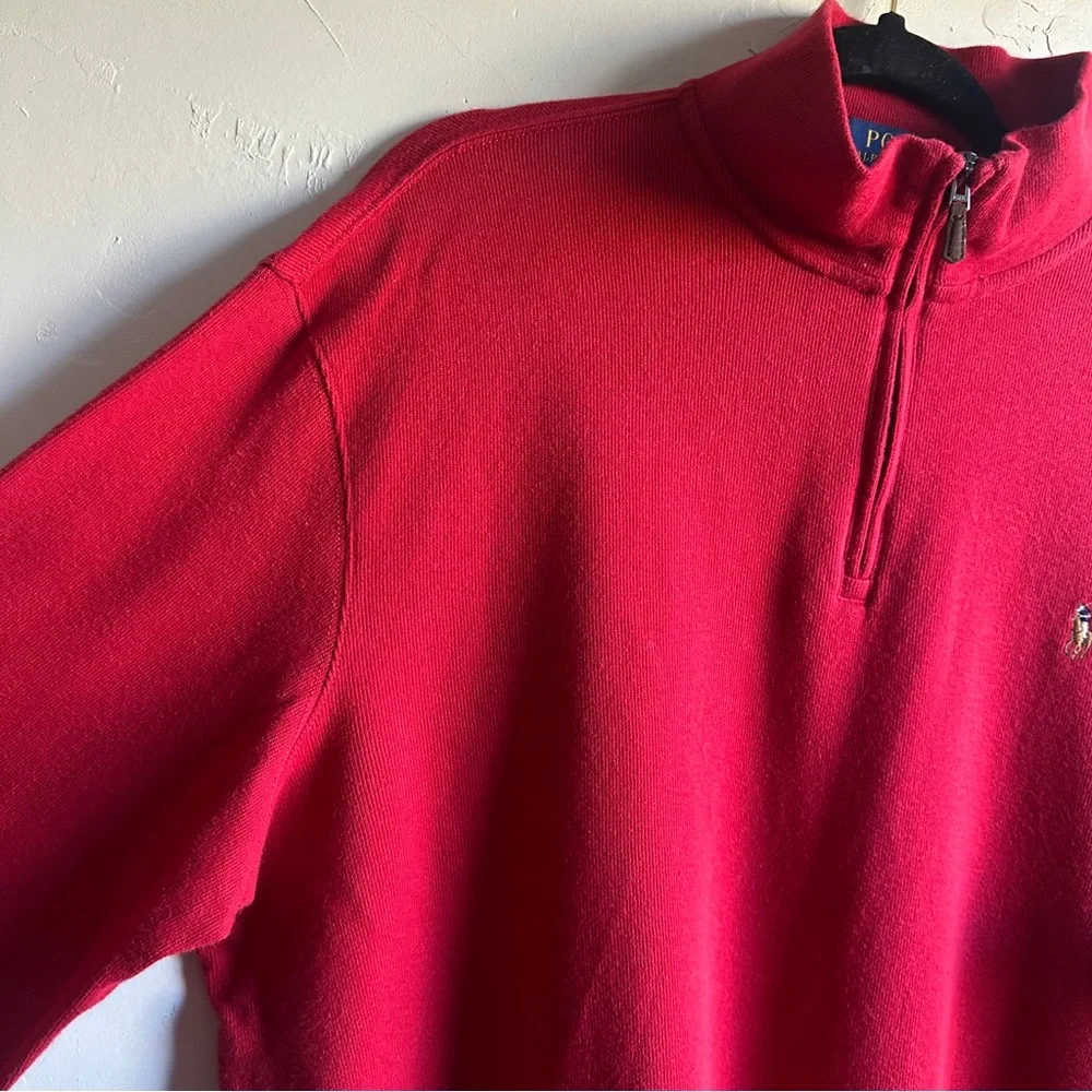 Ralph Lauren Polo Estate Rib Quarter Zip Pullover Prep Old Money Academia‎ Sz L